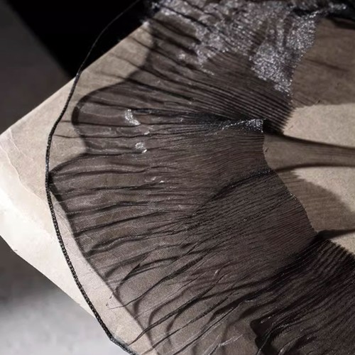 Iridescent organza ruffle lace - iridescent,