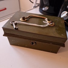 Vintage Green Metal Cash Box