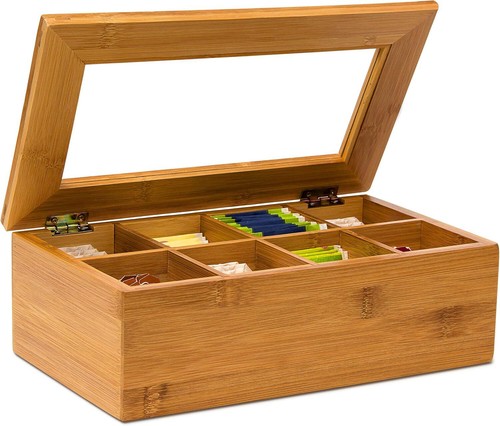Relaxdays bamboo tea box 8 - relaxdays,