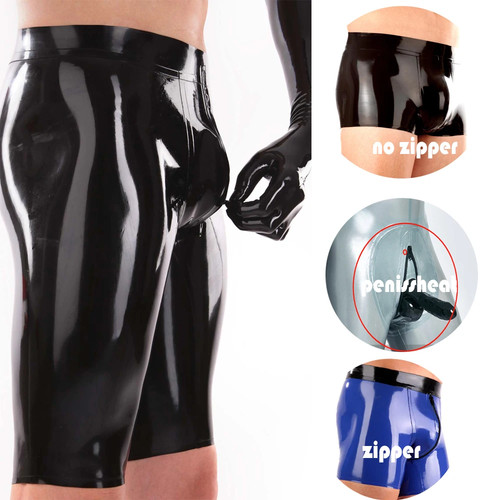 Men sexy wet latex shorts - sexy,