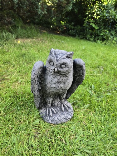Owl stone garden ornament - owl,