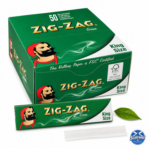 Zig zag green rolling paper - rolling,