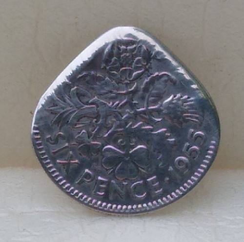Genuine 1955 sixpence - uk,
