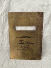 Ornate Solid Brass  Sign Plaque Wall/ Door .” THANKYOU FOR YOUR ESTEEMED CUSTOM”