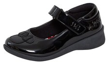 Girls Disney Minnie Mouse School Shoes Kids Black Patent Easy Fasten Party Shoes