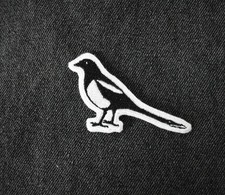 Magpie bird embroidered, iron