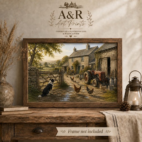 Morning the farmyard - morning, art