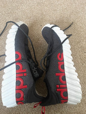 Adidas Boys Red and Black trainers/ Pre Owned/ Size 5 1/2 UK/Free P&P