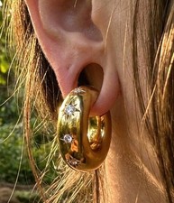 Gold Ear Weights Silver Star