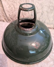 Vintage Green Coolicon Enamel 9” Shade Pendant Light Metal Industrial