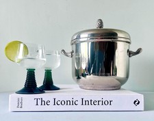 Vintage Silver Plate Ice Bucket with Pineapple Finial & Rope Handles