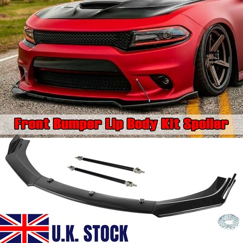 Gloss black front bumper lip - bumper,