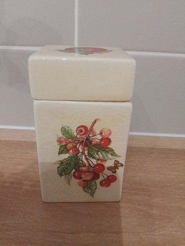Crown devon squared lidded pot - crown,