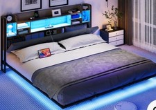 King Floating Bed Frame LED