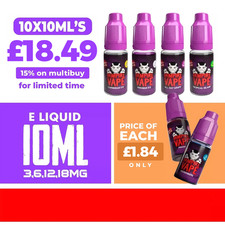 Vampire Vape E-Liquid 10x10ml bottles |Heisenberg 10 for £18.49 All New Flavors