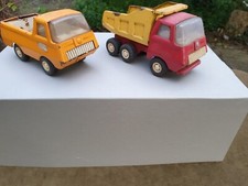 Vintage Red Yellow TONKA Hydraulic Hauling Dump Toy Truck 5 inch & Pick Up Truck