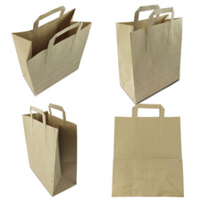 BROWN PAPER CARRIER BAGS WITH
