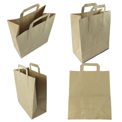 Brown paper carrier bags with - paper,