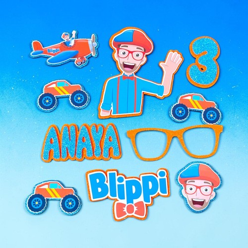 Blippi cake topper set - blippi,