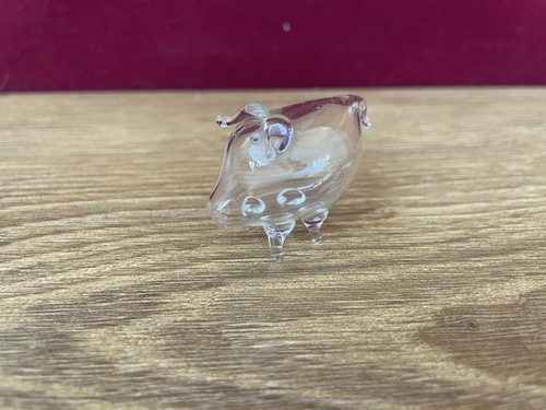 Miniature glass pig ornament - miniature,