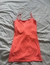 Primark Stretch Cami Neon Orange Coral Scrappy Vest Top Women’s Fashion