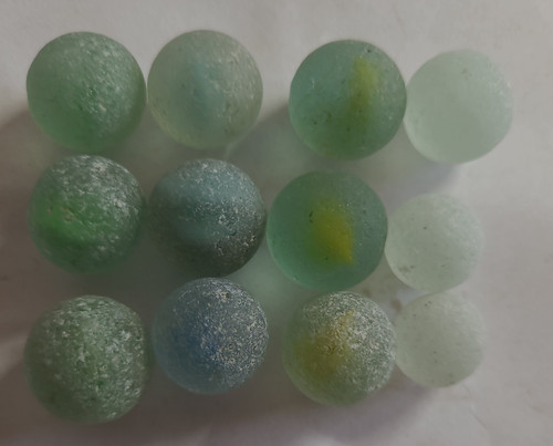 Sea glass marbles - glass, marble