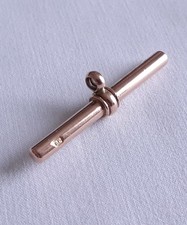 Vintage 9ct Rose Gold T Bar Pendant for Necklace, Bracelet, Albert Chain, etc