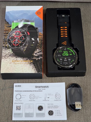 Black orange sport smartwatch - sport,
