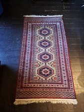Old Handmade Persian Tribal Rug 150 x 78 cm Hand Knotted Wool Rug