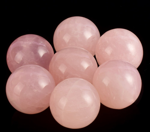 Rose quartz spheres pink - rose,