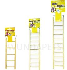 HAPPYPET BUDGIE FINCH SMALL BIRD CAGE PLAY EXERCISE WOODEN LADDER TOY 3 SIZES