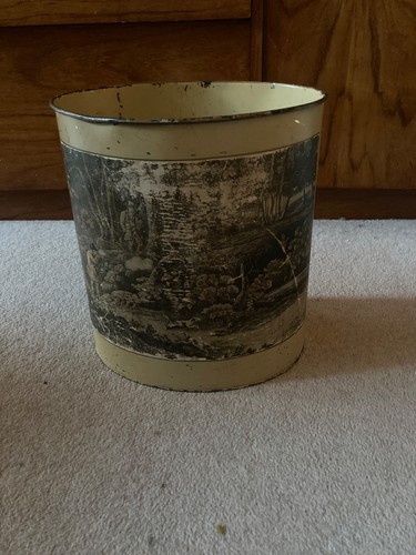 Vintage metal waste paper - , bin