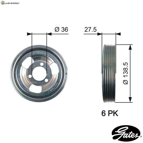 Pulley crankshaft tvd1117 for - crankshaft,