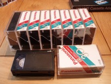 Nine Panasonic VHS-C Compact Camcorder Video Cassette Tapes  + cases  30 minutes