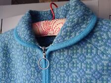 STUNNING TRUE VTG 1960s WELSH TAPESTRY CAPE PONCHO PURE NEW WOOL COAT BLUE TEAL