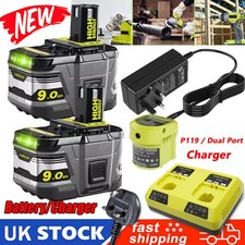 For RYOBI 18V One+ Plus Li-ion 9.0Ah 12Ah Battery P108 RB18L50 RB18L40 / Charger