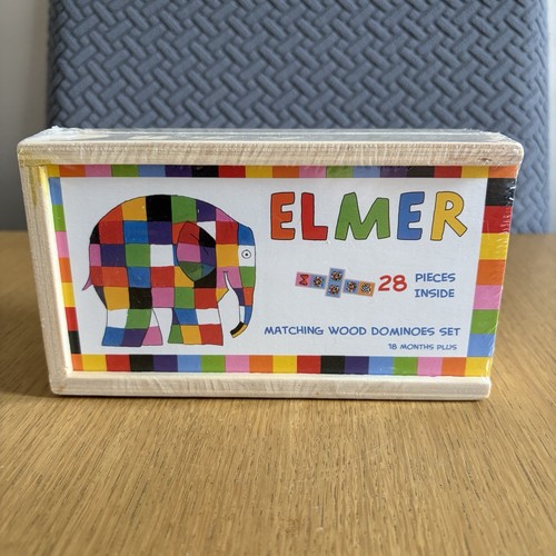 Elmer wooden dominoes set new - wooden,