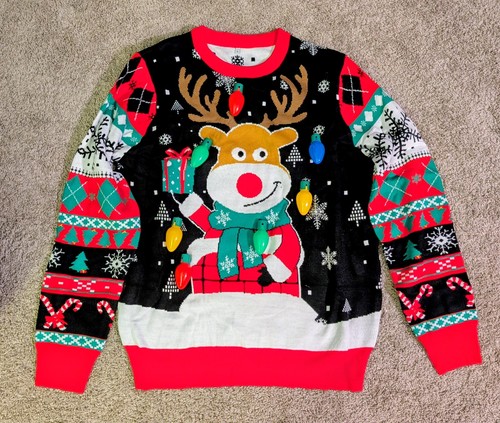 Light christmas sweater - light, up