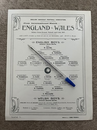 England wales schoolboys - england,