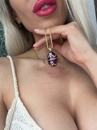 Faberge egg necklace - egg, &