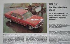 1976 Mercedes 450SE Original Motor Sport magazine Road test