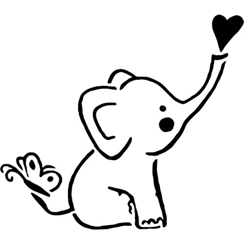 Baby elephant stencils - 'baby, /