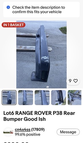 Range rover p38 rear bumper - rover,