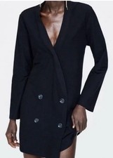Zara black double breasted - zara, •