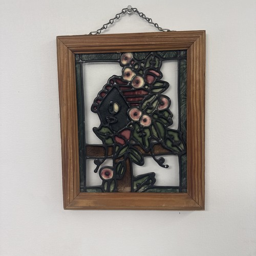 Vtg stained glass - glass, birdhouse