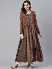 Indian Women Cotton Maroon &