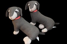 Handcrafted Light Brown Herringbone Dachshund Door Stops - Set of 2