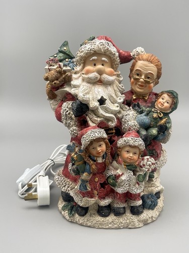 Large illuminated santa family - illuminated,