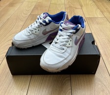 Nike Women's Girl’s Air Max 90 SE Easter White Blue Purple CJ0623-100 UK 3