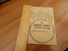 The Labour Party Membership Card 1945  - Brigg Division Lincolnshire
